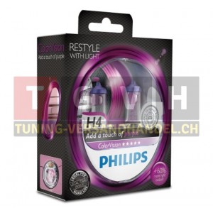 Fahrzeuglampe - Philips Color Vision H4 - Pink